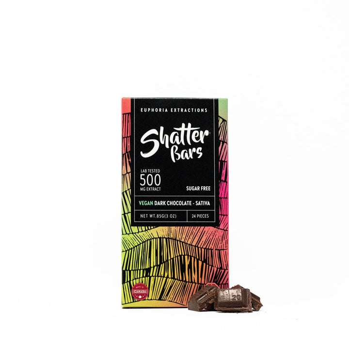 EUPHORIA EXTRACTIONS THC VEGAN SUGAR FREE DARK CHOCOLATE SHATTER BARS | 250MG-1200 EDIBLES