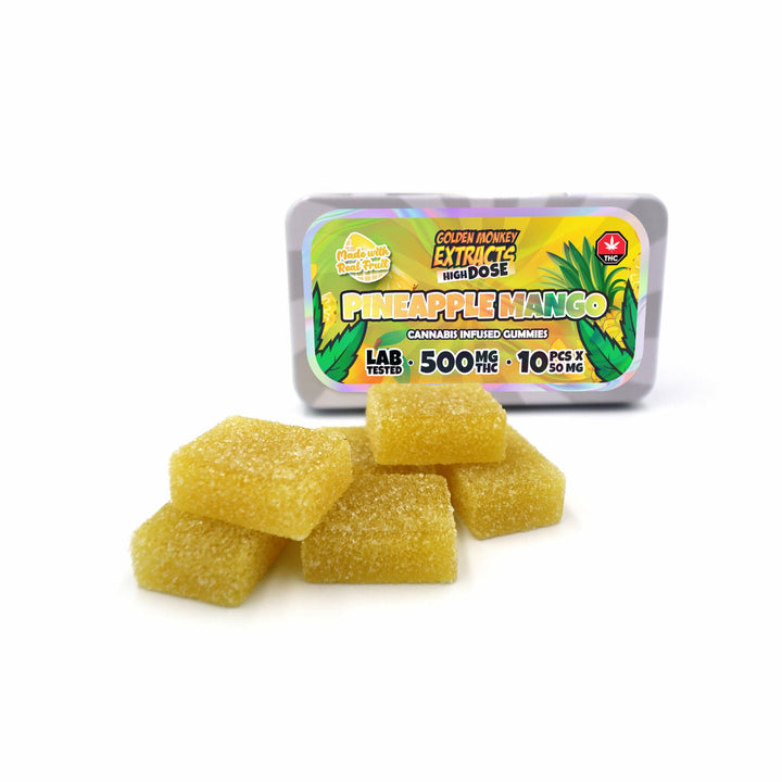 GOMMES AUX EXTRAITS DE SINGE DORÉ À HAUTE DOSE DE THC | 500 MG DE PRODUITS COMESTIBLES 