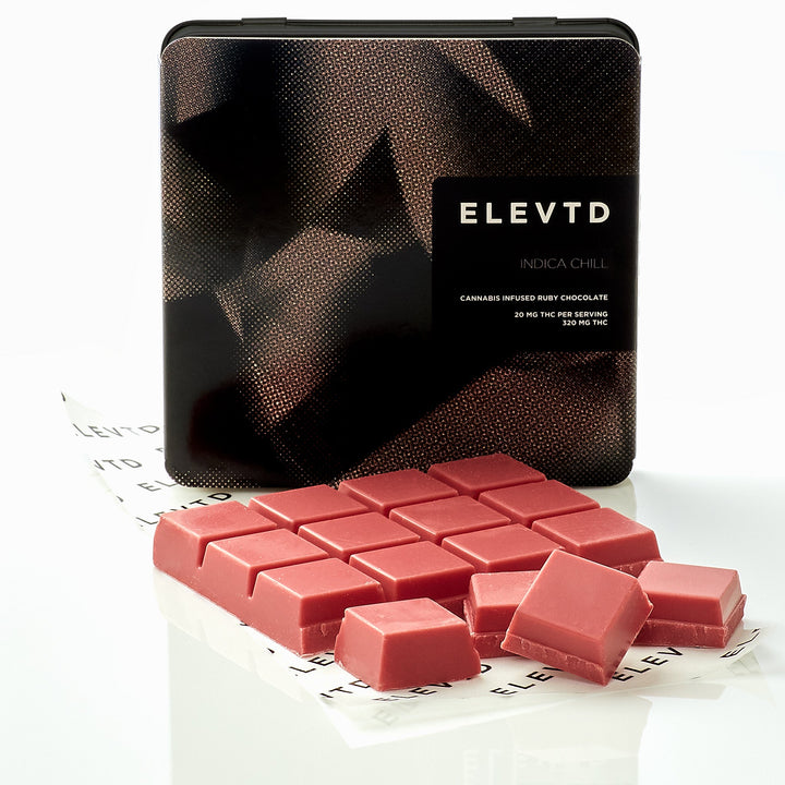 ELEVTD THC INDICA CHILL RUBY CALLEBAUT CHOCOLATE | 320MG EDIBLES