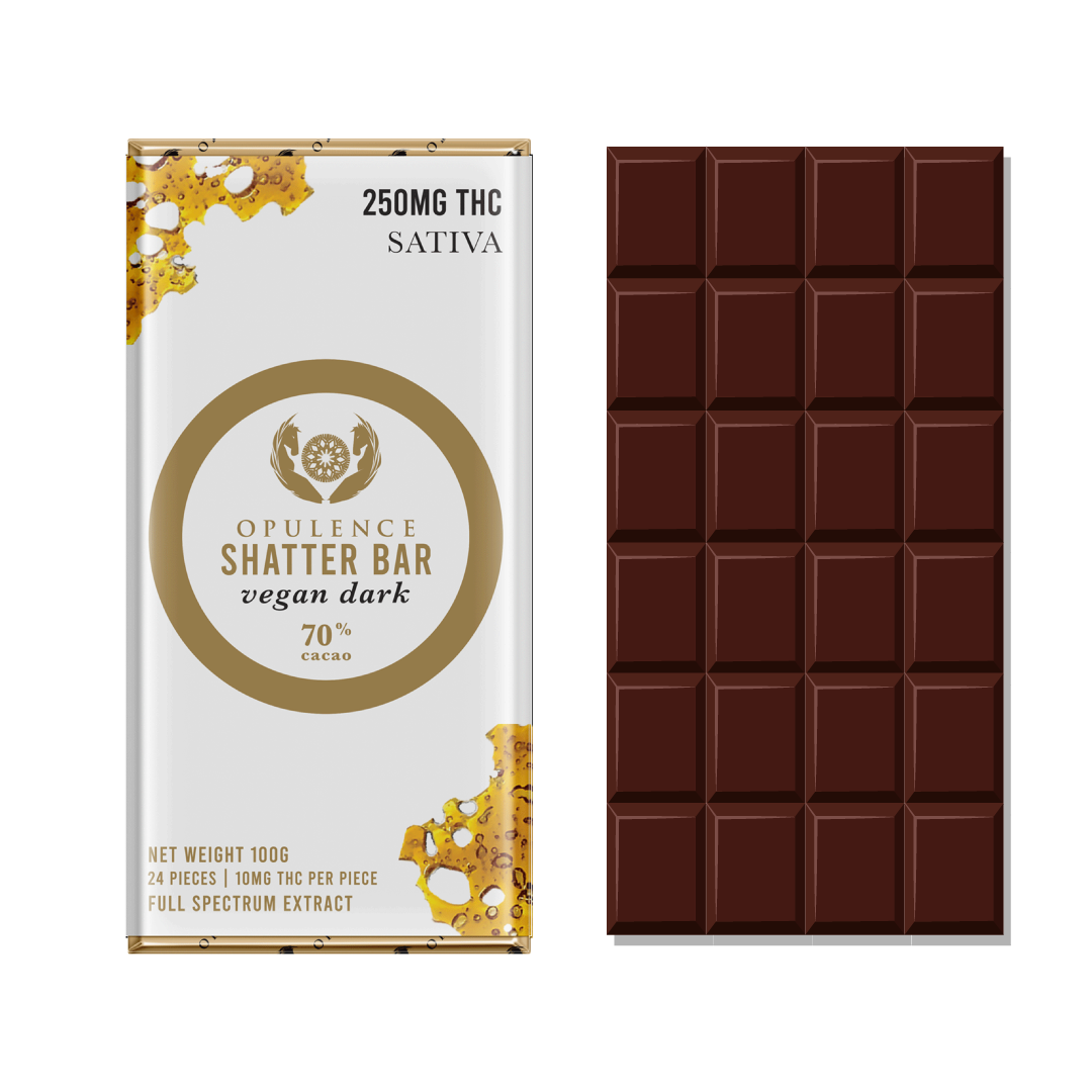 OPULENCE THC CHOCOLATE SHATTER BARS | 250MG EDIBLES