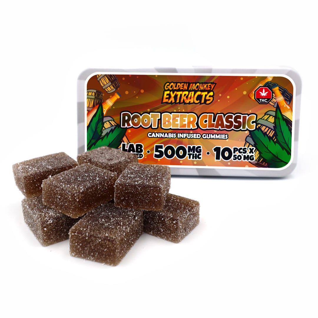 GOMMES AUX EXTRAITS DE SINGE DORÉ À HAUTE DOSE DE THC | 500 MG DE PRODUITS COMESTIBLES 