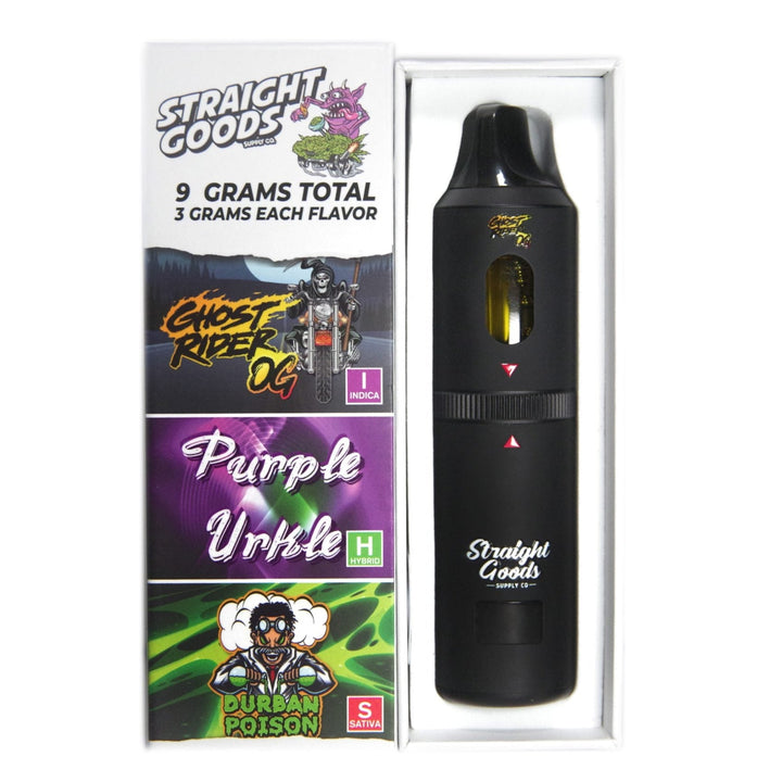 STYLO VAPE JETABLE À TRIPLE CHAMBRE AU THC STRAIGHT GOODS | 9G