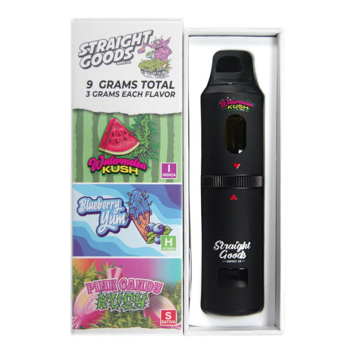 STYLO VAPE JETABLE À TRIPLE CHAMBRE AU THC STRAIGHT GOODS | 9G