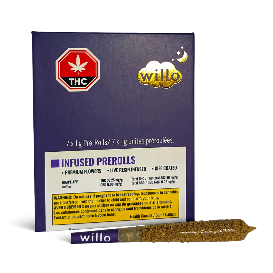 JOINTS INFUSÉS DE WILLO NIGHT | GRAPE APE - INDICA